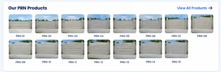 PRN product range PRN-01 to PRN-15